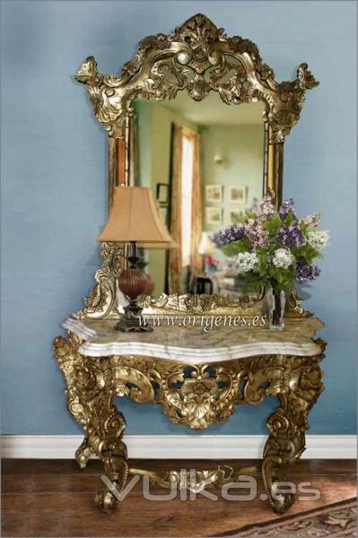 Consola gold rococo