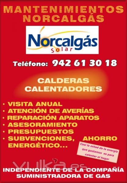 Contrato Mantenimiento Norcalgs Solar: gas, caldera y radidores. Laredo