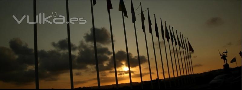 Fotograma reportaje de Melilla Fitur 2012  banderas