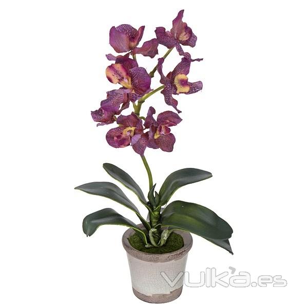 Plantas artificiales con flores. Planta orquidea artificial vanda malva 33 en La Llimona home
