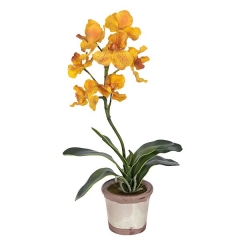Plantas artificiales con flores. planta orquidea artificial vanda naranja 33 en la llimona home