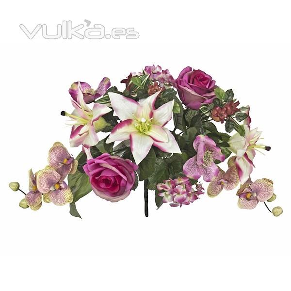 Bouquets y ramos artificiales. Bouquet de flores artificiales lilium rosa  en La Llimona home (1)