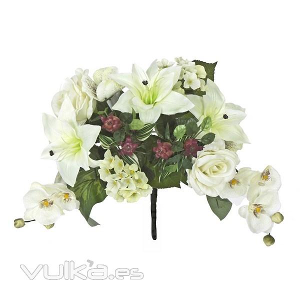 Bouquets y ramos artificiales. Bouquet de flores artificiales lilium rosa en La Llimona home (1)