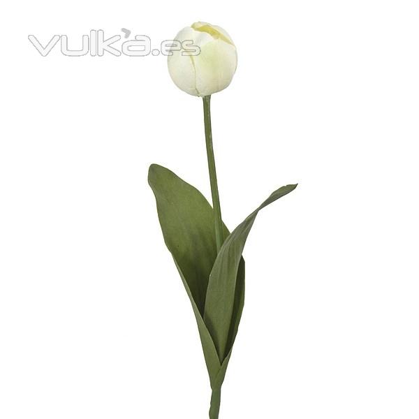 Flores artificiales. Flor tulipan artificial blanco 50 en La Llimona home