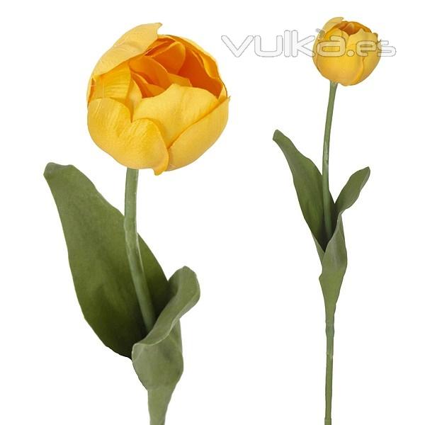 Flores artificiales. Flor tulipan artificial amarillo 50 en La Llimona home (1)