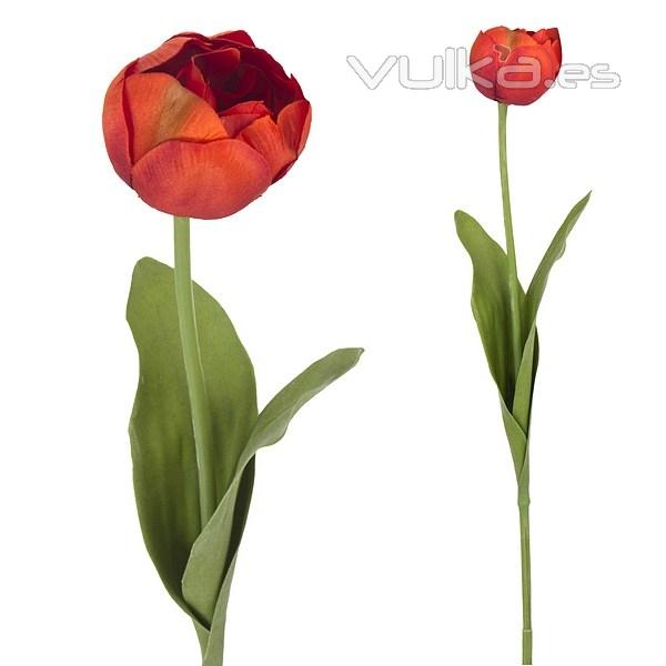 Flores artificiales. Flor tulipan artificial naranja 50 en La Llimona home (1)