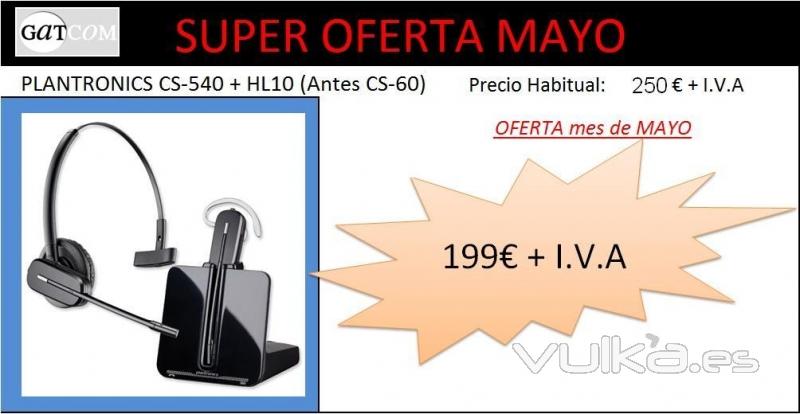 Oferta mes de mayo. Plantronics CS540 compatible con todos los telfonos. Inalmbrico  y descolgador