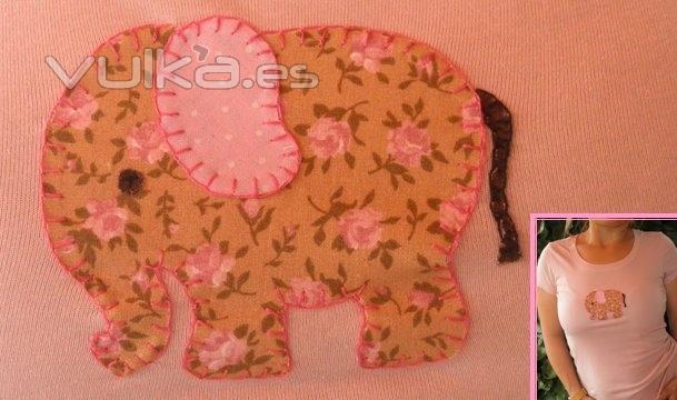 Camiseta Patchwork, Elefante.