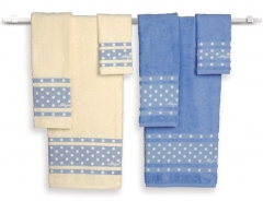 Juego de toallas con bodoques bordados en relieve, 6 piezas, muy amplias