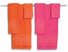 Juego de toallas con bodoques bordados en relieve, 6 piezas, muy amplias