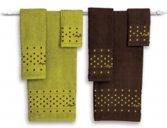 Juego de toallas con bodoques bordados en relieve, 6 piezas, muy amplias