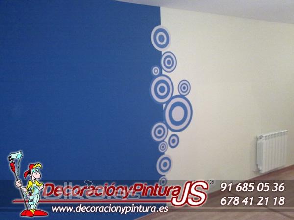 pintura en pared dos colores con vinilo decorativo