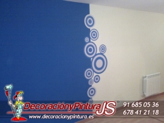 Pintura en pared dos colores con vinilo decorativo