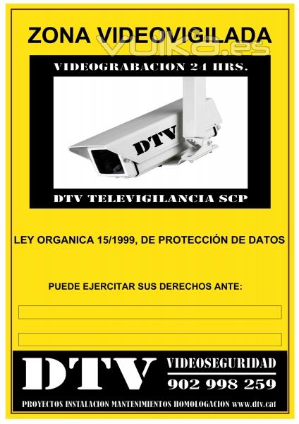 ZONA VIDEOVIGILADA PROTECCION DE DATOS