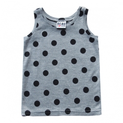Camiseta tirantes para beb nio nia en color gris con estampado de puntitos de la marca beau loves