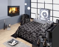 Manta de pelo ,sintetico ,tacto suave , para cama o sofa con opcion ,de cojin a juego