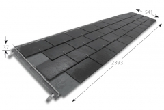 Panel solar termico de pizarra natural, thermoslate modelo tsv6 - diseno de pizarra 125x22