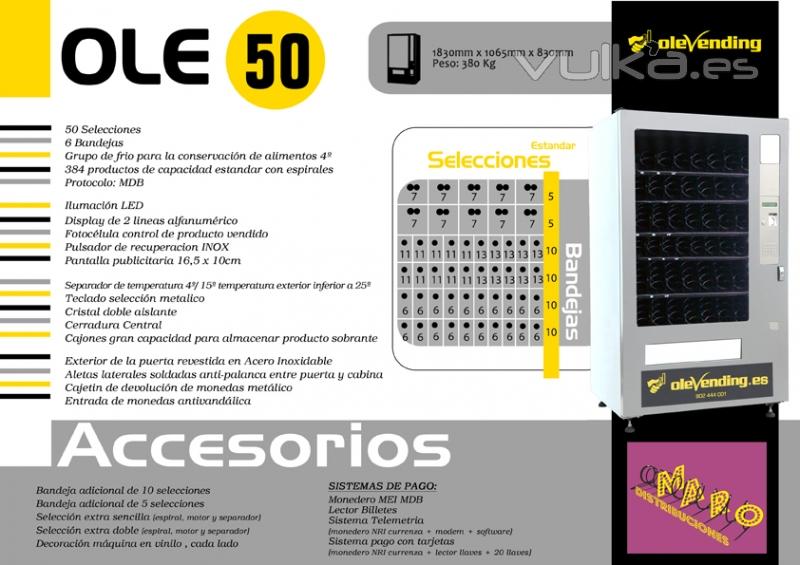 Maquina expendedora 50 selecciones