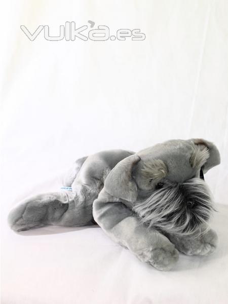 Peluches perros de calidad. Peluche perro Schnauzer tumbado mediano oasisdecor.com