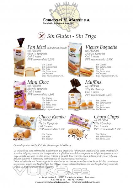 Especialidades sin gluten - sin trigo. Especial celacos