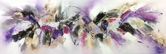 Cuadro abstracto de tonos lilas 150 x 50