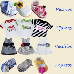 Patucos, pijamas, vestidos, zapatos