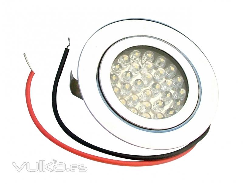 lmpara de leds empotrable C-0810C de 8 a 24v CC de color blanco clido con 30 leds de 5 mm y 1,8w.