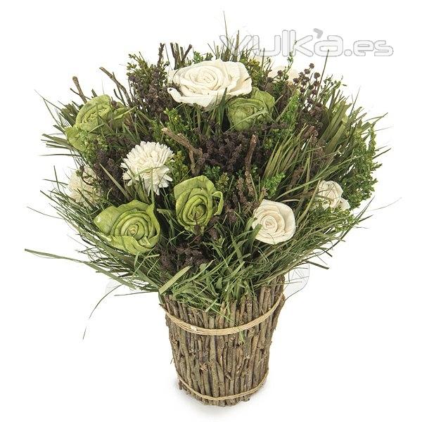 Arreglos florales artificiales. Arreglo floral bouquet flores artificiales 30 en La Llimona home