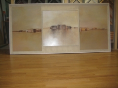 Cuadro triptico latex tabla decorada 250x100