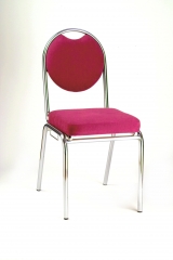 Silla mod. s-3. asiento y respaldo tapizados. cromado.
