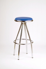 Taburete mod t-21 asiento integral c/ azul cromado