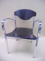 Sillon mod sn-1601 asiento y respaldo madera cromado