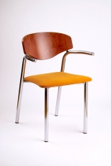 Sillon mod sn-12 asiento tapizado y respaldo en madera cromado