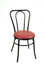 Silla mod s-12 asiento tapizado pintura al horno en negro