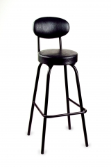 Taburete mod. t-5 r. asiento y respaldo tapizados. pintura al horno en negro.