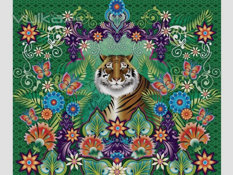 Mural de papel pintado-Tigre by Catalina Estrada
