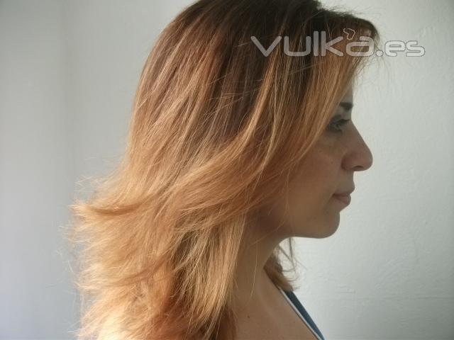 (Despues)Mechas california con Cream Bleach