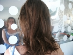 (antes) de las mechas california con cream bleach