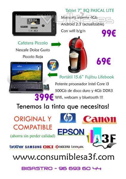 Algunas ofertas disponibles en www.consumiblesa3f.com y nuestra tienda física de Bigastro.