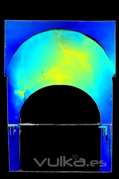 Ortofoto de inspeccin de desplome del muro W del presbiterio de la Iglesia de Cervera del LLano