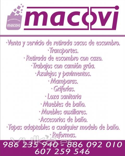 Para que se hagan una idea de todo lo que vendemos mucho ms.Comprar en www.macovi.es