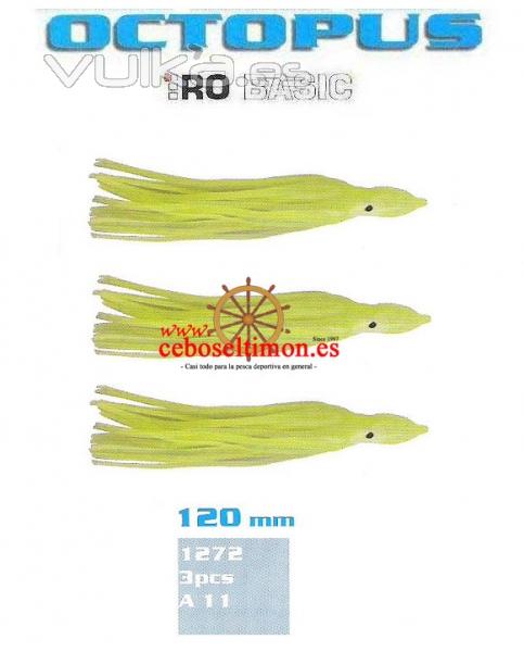 www.ceboseltimon.es Blister 3 Pulpos Especial Montajes Hiro Basic Octopus - Largo 12cms