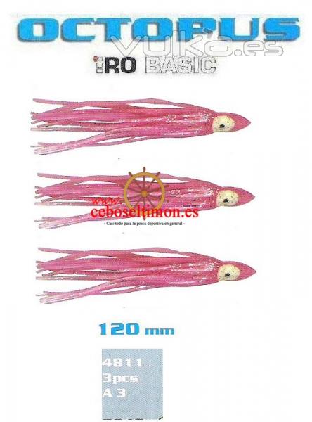 www.ceboseltimon.es Blister 3 Pulpos Especial Montajes Hiro Basic Octopus - Largo 12cms