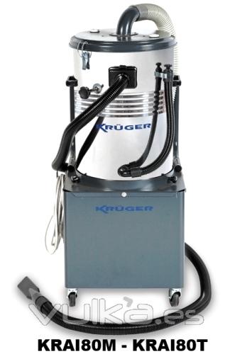 Aspirador polvo agua industrial kruger modelo KRAI80M en www.maquinarialimpiezalamarc.com