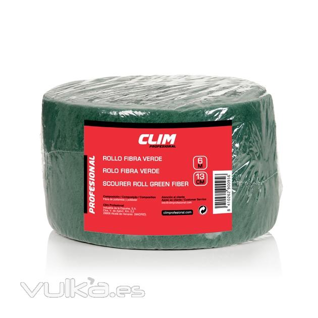 Rollo de fibra verde extra profesional CLIM Profesional