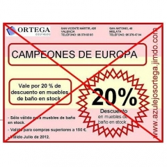 Vale descuento celebracion eurocopa solicitarlo por mail a azulejosortegaahotmailcom