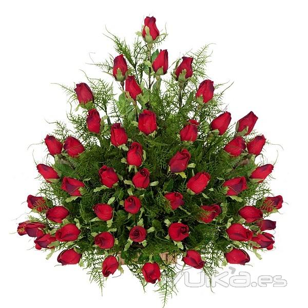 Flores artificiales, Ramo realizado con rosas y esparraguera articiciales en La Llimona home