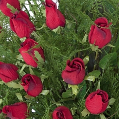 Flores artificiales, ramo realizado con rosas y esparraguera articiciales en la llimona home (2)