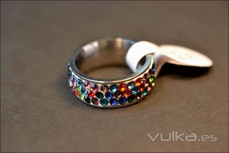 anillo mezcla colores hechos con swarovski elements