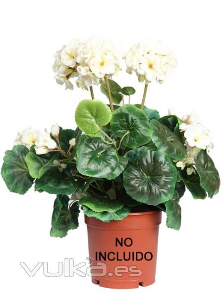 Geranios artificiales economicos. Planta geranio artificial economico blanco Oasis Decor